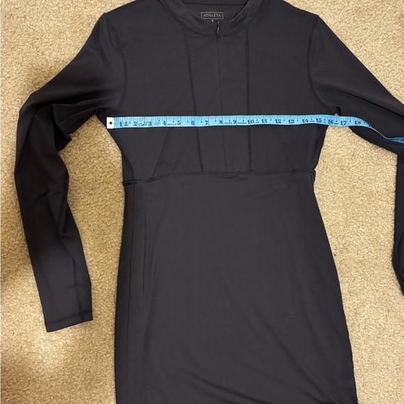 Athleta Long Sleeve Quarter Zip Athletic Dress Charcoal Tennis Golf Size M - Picture 5 of 6